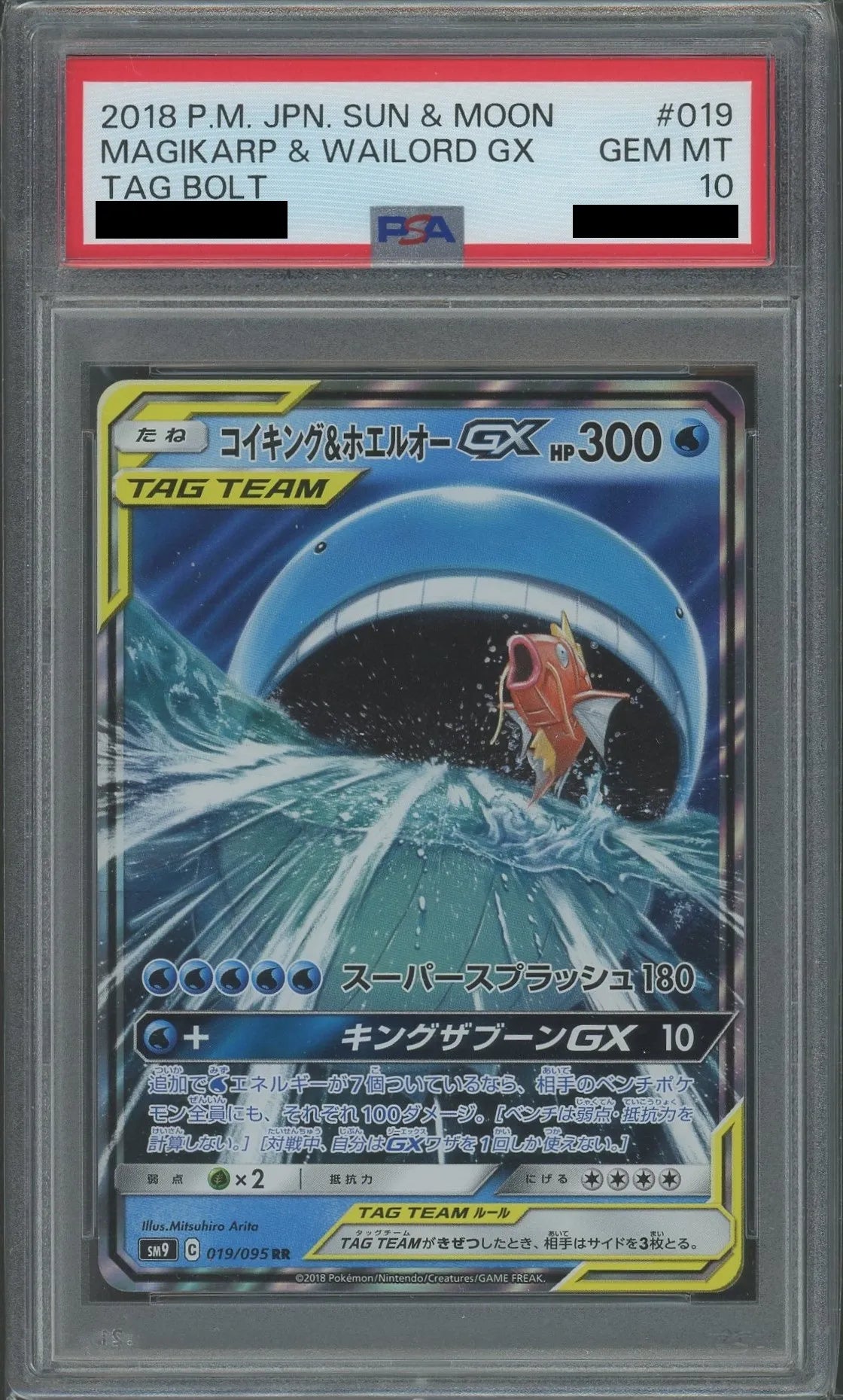 psa10 コイキング&ホエルオーgx RR PSA10】コイキング&ホエルオーGX(RR){水}〈019/095〉[SM9