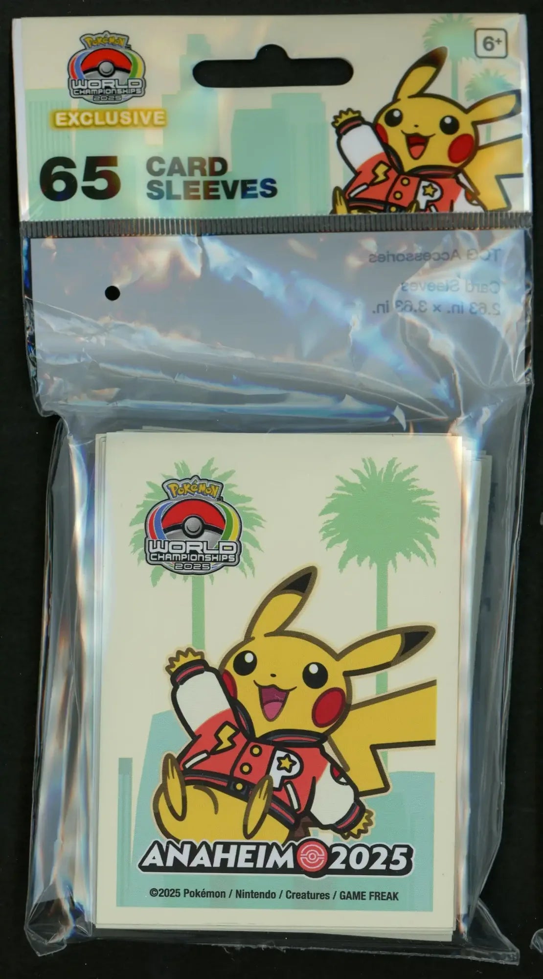 Deck Shield Sleeves International WCS2025 Anaheim Pikachu White