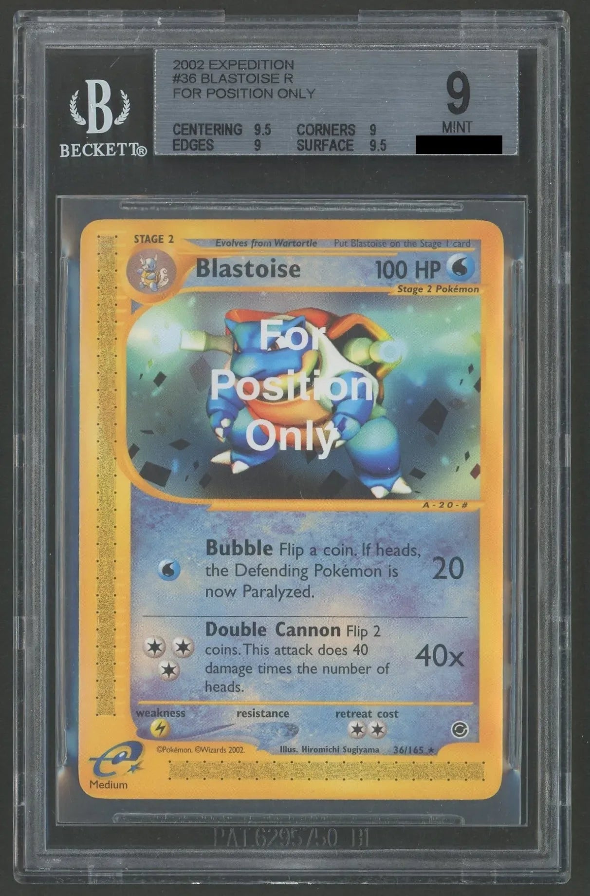 委託商品】【BGS9】カメックス Blastoise 36/165 [For Position
