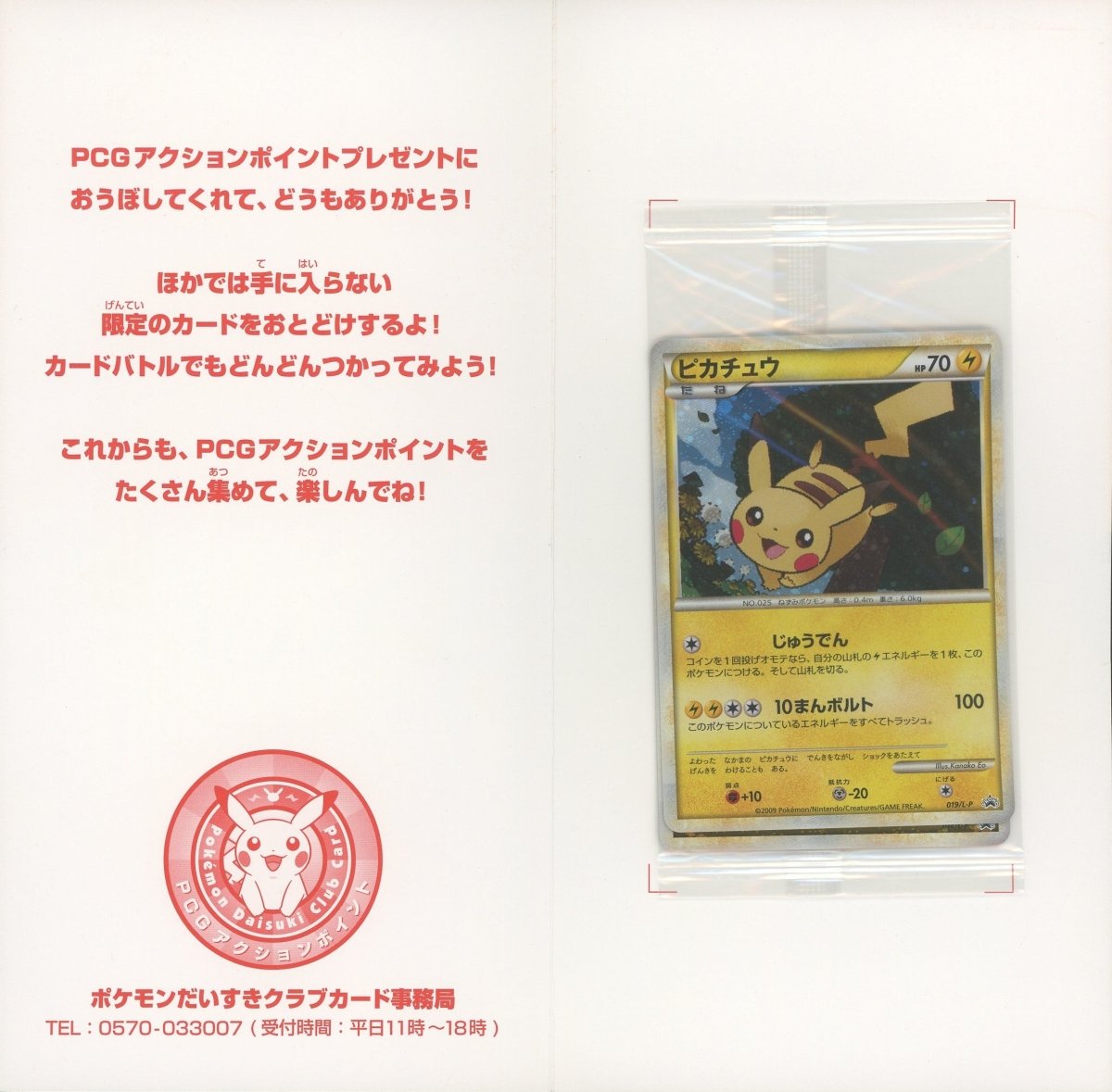 未開封プロモ】ピカチュウ 019/L-P 他1枚同封*台紙付き ｜販売‧買取