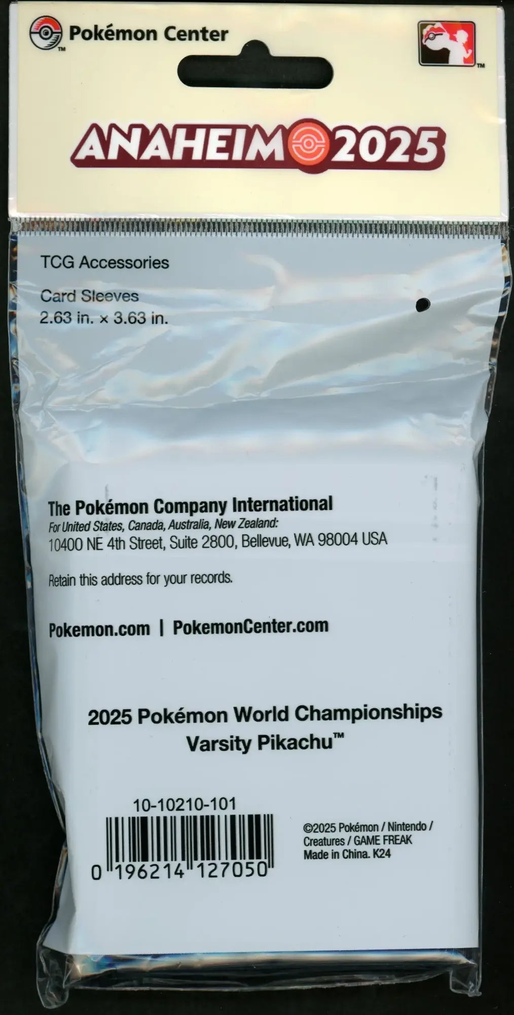 Deck Shield International WCS2025 Anaheim Pikachu Blue