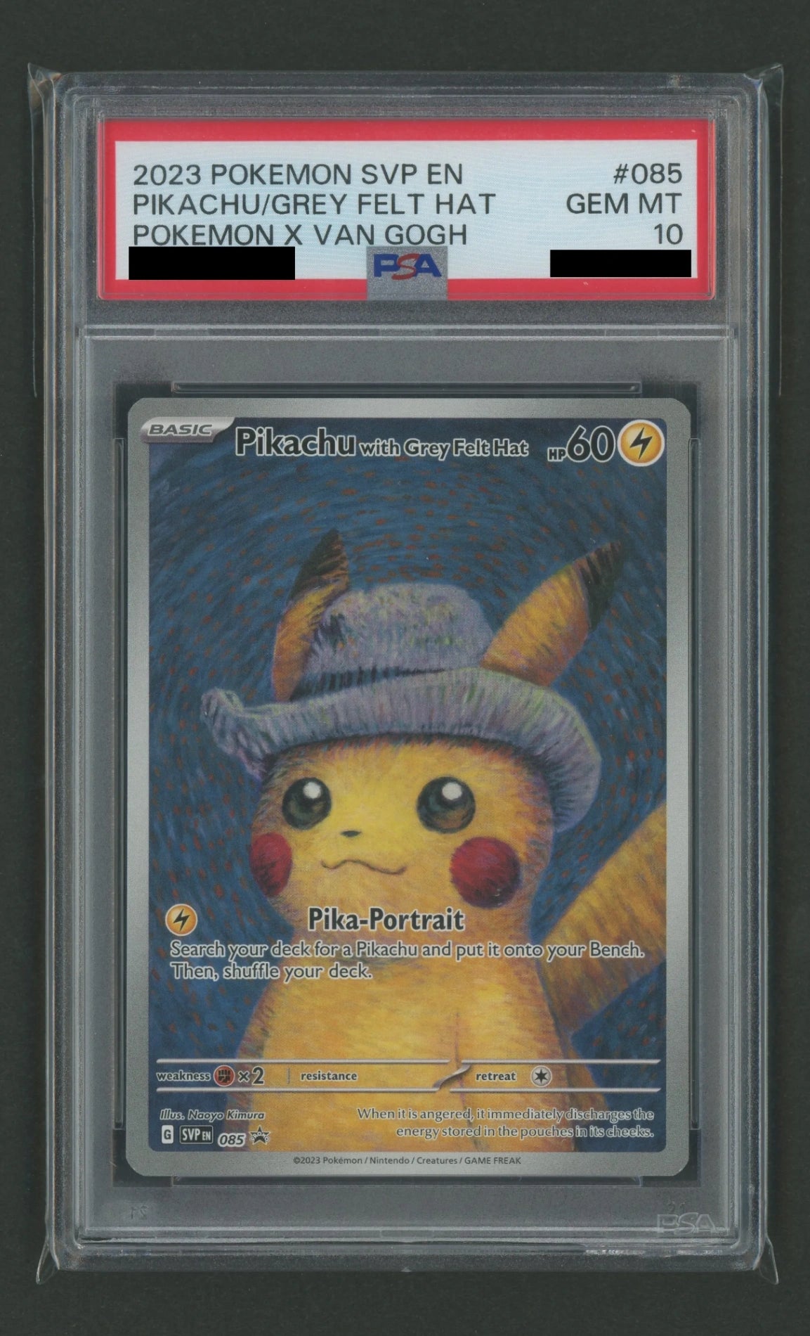 [PSA10] Pikachu with Grey Felt Hat 085/SVPEN(English: Gogh Pikachu)#2481