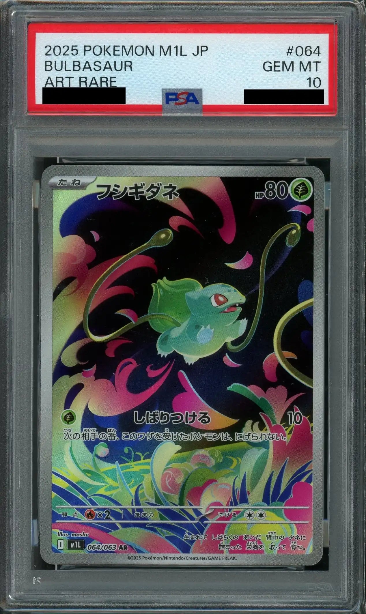 【PSA10】フシギダネ(AR){草}〈064/063〉[M1L]