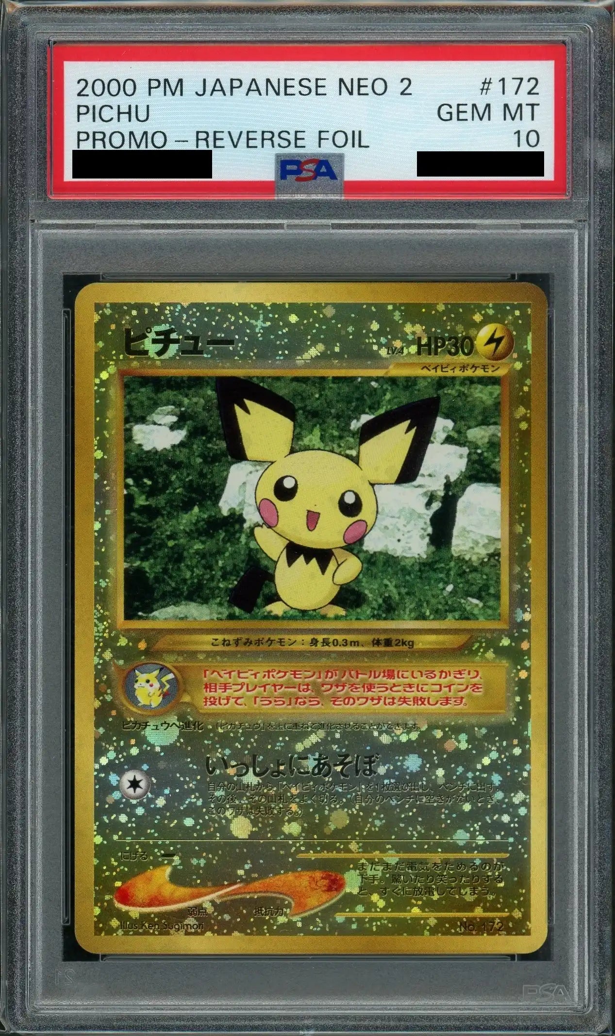 【PSA10】ピチュー:プレミアムファイル2(D){雷}〈-〉[neoP2]