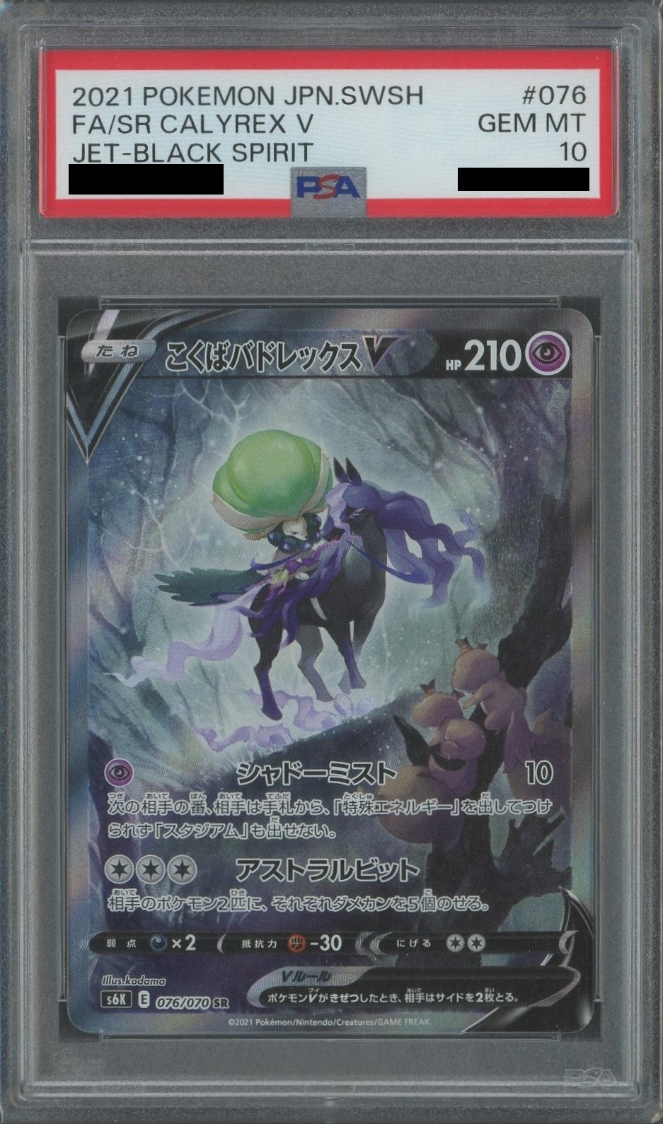PSA10 Kokuba Badorex V:SA(SR) Hyper 〈076/070〉 [S6K]