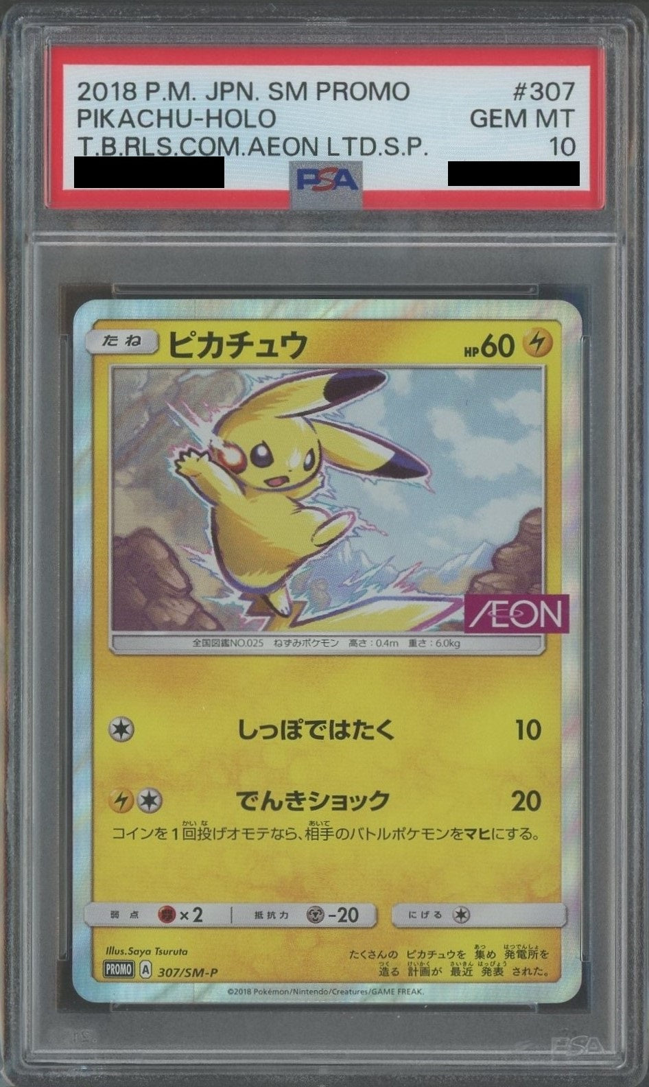【PSA10】ピカチュウ(PROMO){雷}〈307/SM-P〉[SM-P]