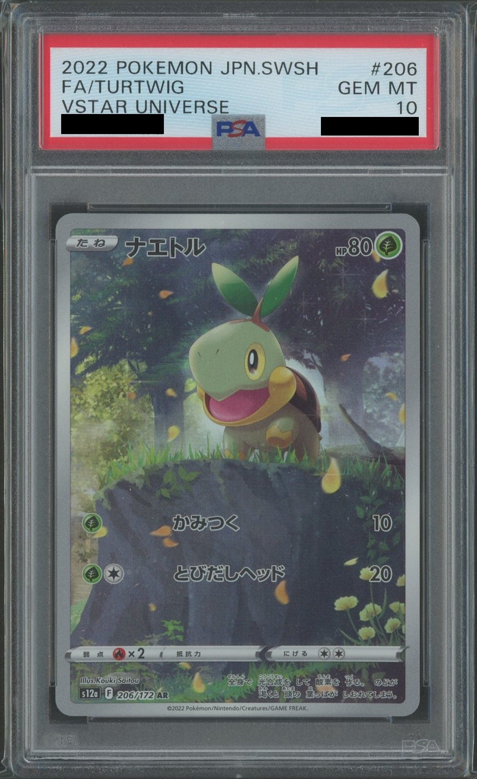 PSA 10 Turtwig (AR) {G} 〈206/172〉 [S12a]