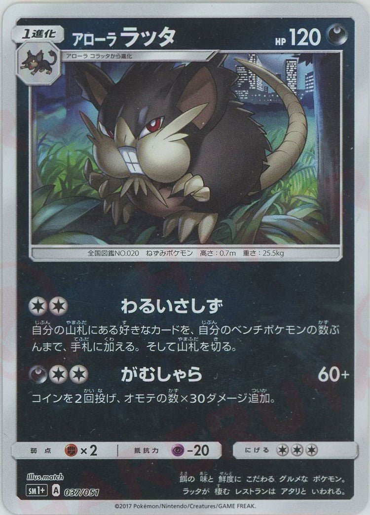 アローララッタ(CP){悪}〈037/051〉[SM1p] ｜ポケカ販売‧買取｜ 晴れる屋2