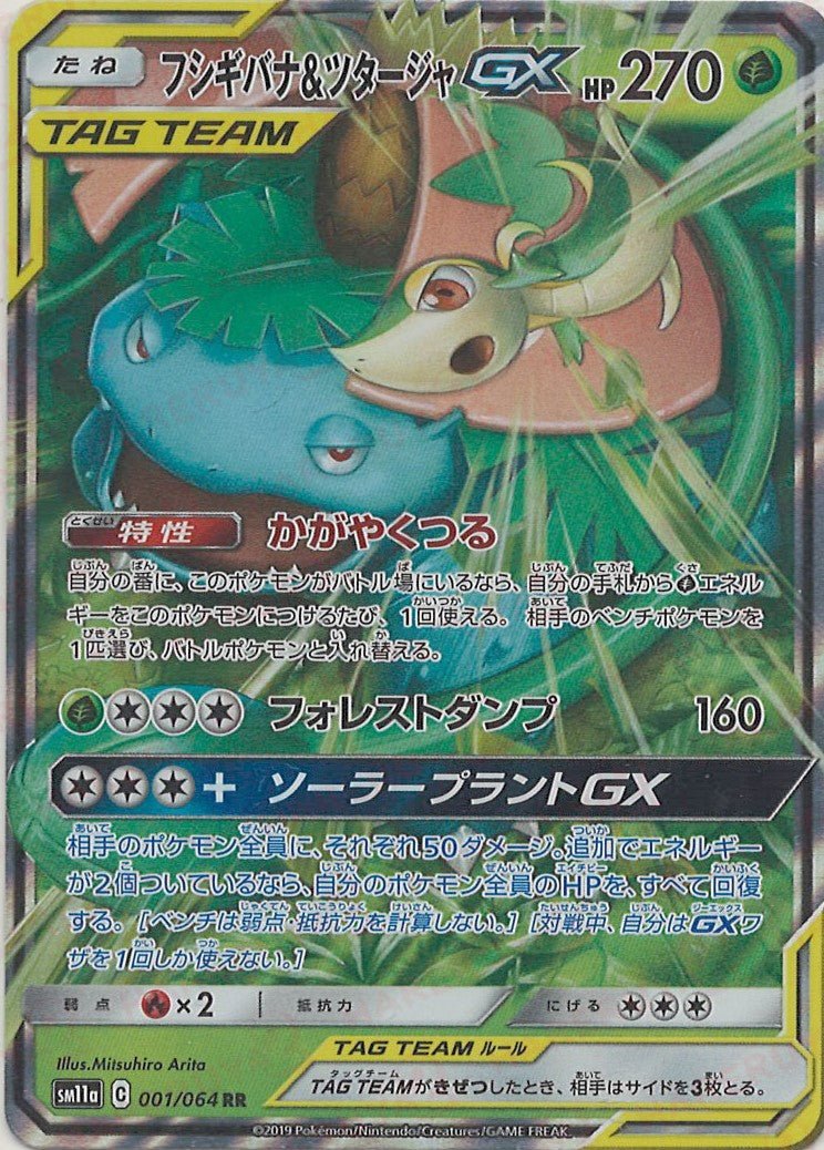 フシギバナ&ツタージャGX(RR){草}〈001/064〉[SM11a] ｜ポケカ販売‧買取｜ 晴れる屋2